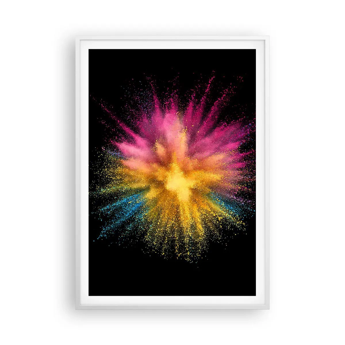 Poster in einem weißen Rahmen - Die Geburt der Farben - 70x100 cm