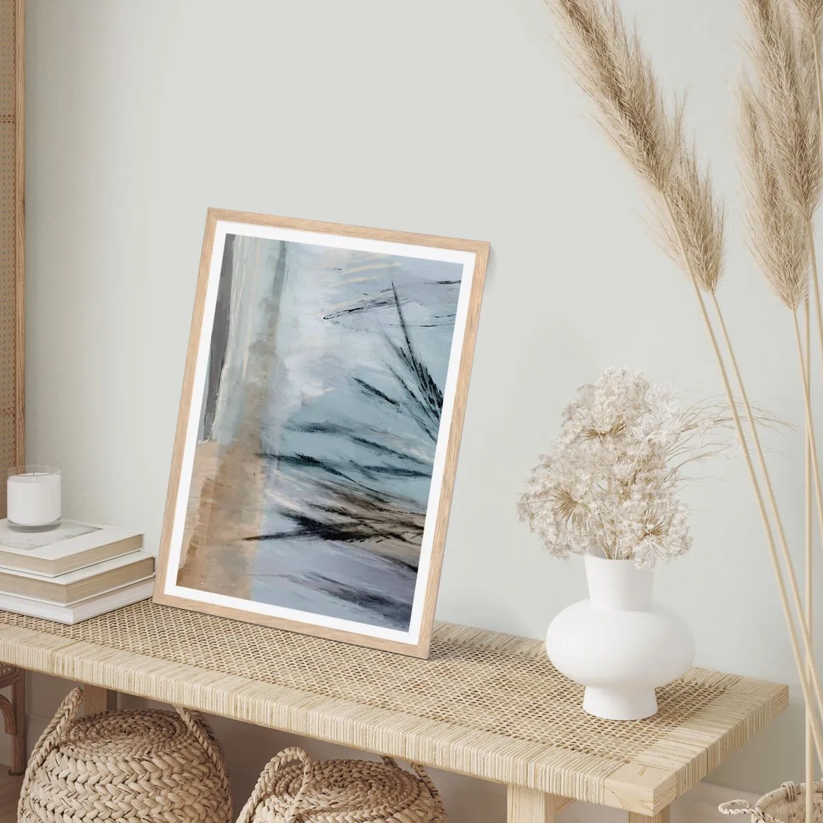 Poster in einem Rahmen aus heller Eiche - Winterfelder - 50x70 cm