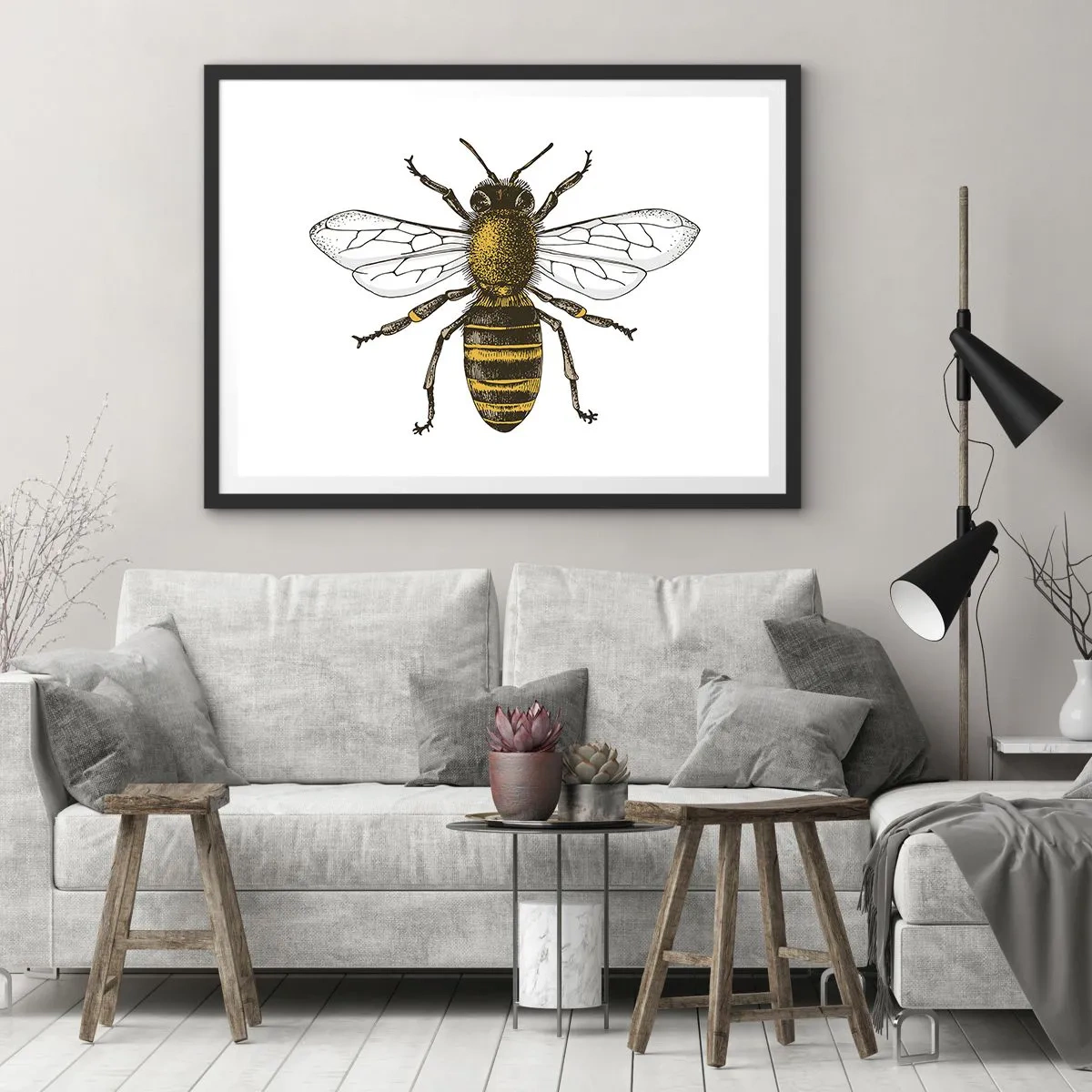 Poster in einem schwarzem Rahmen - Schön und gut - 40x30 cm