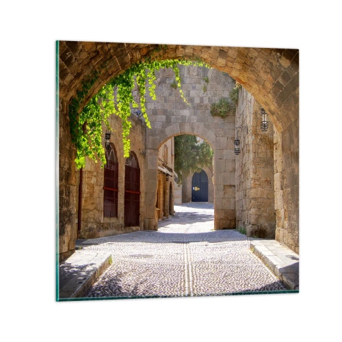 Glasbild - Bild auf glas - Die Prozession wird bald erscheinen - 60x60 cm