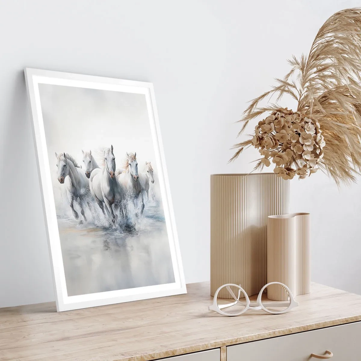 Poster in einem weißen Rahmen - Weiße Magie - 40x50 cm