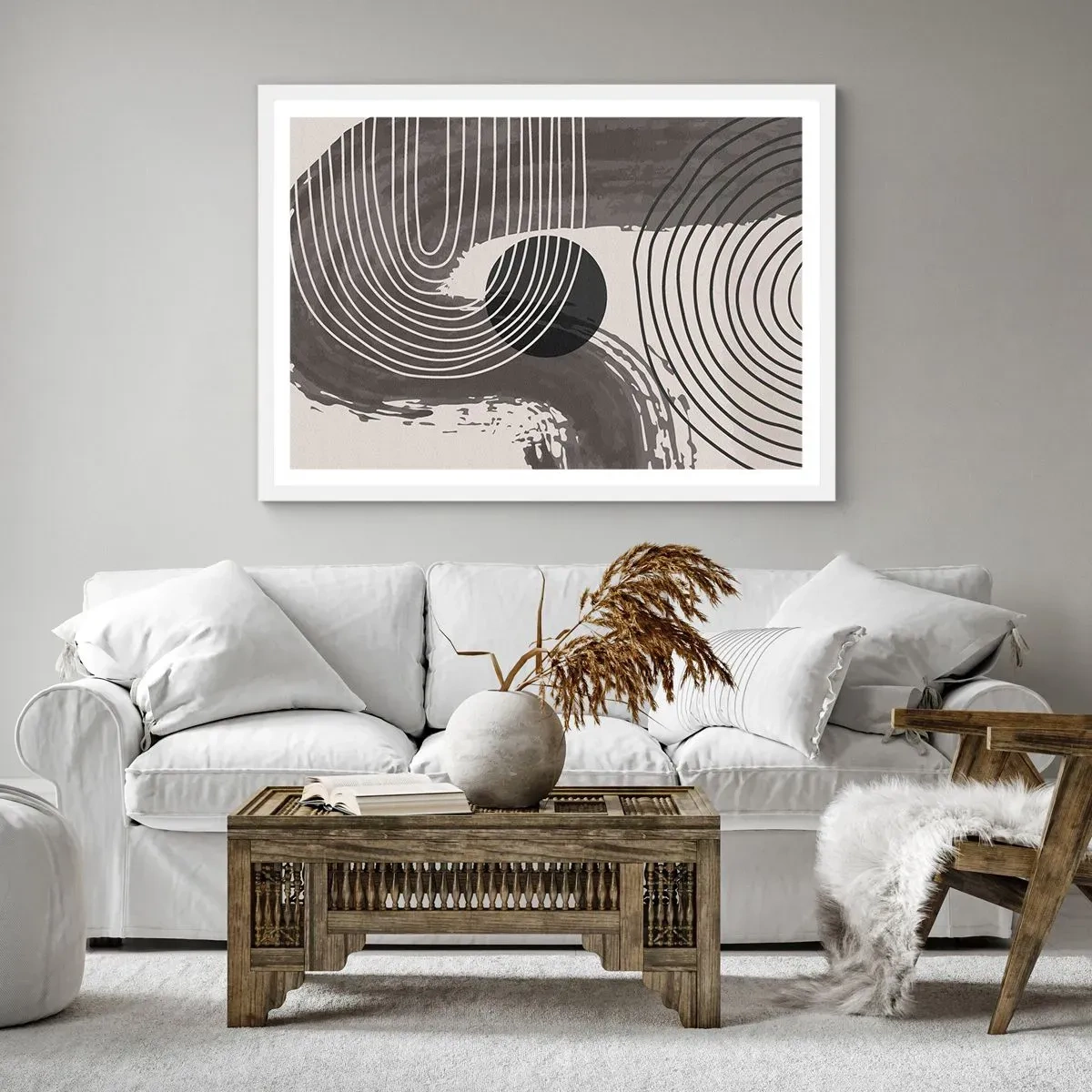 Poster in einem weißen Rahmen - Oval gewinnt - 91x61 cm