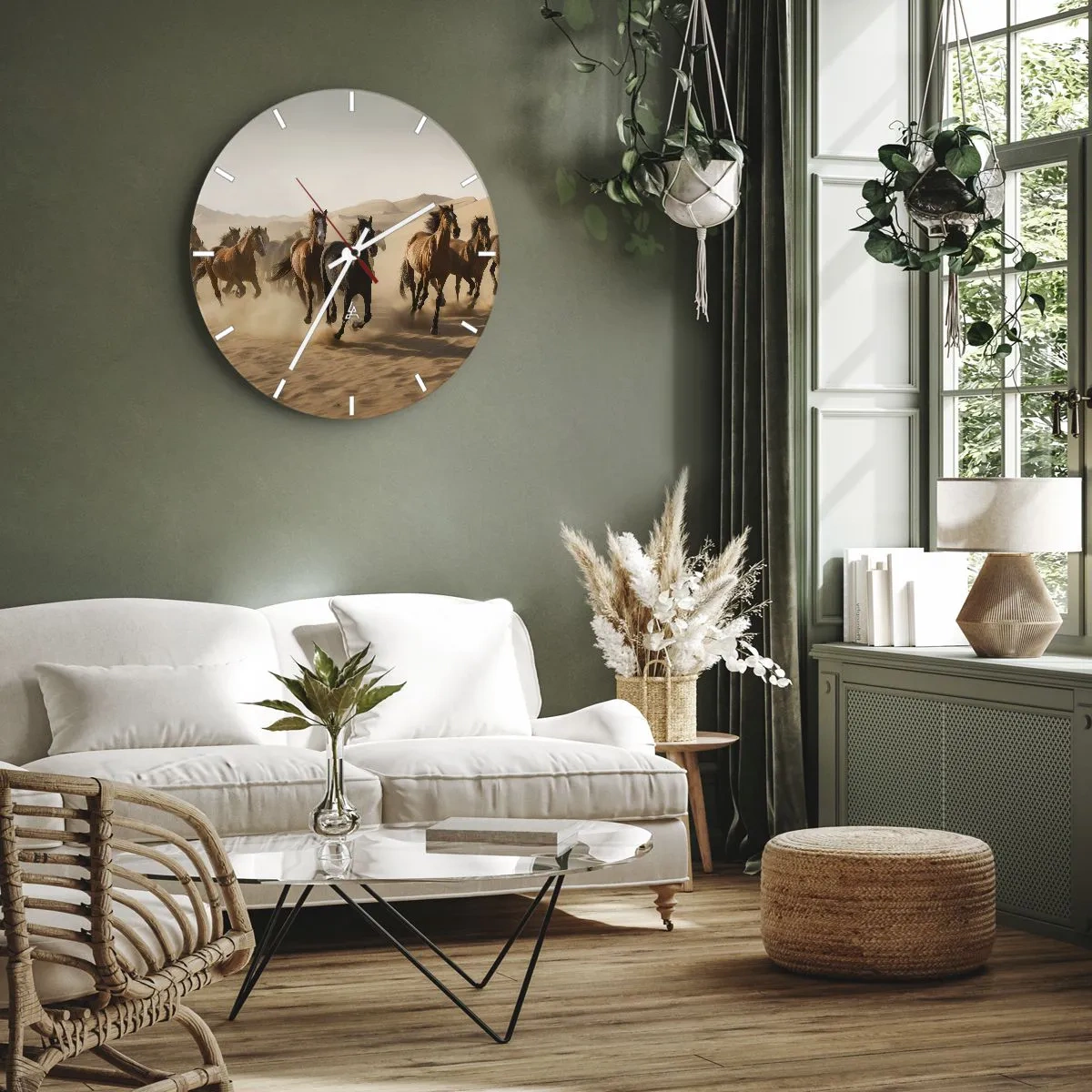 Wanduhr - Glasuhr - Frei wie der Wind - 40x40 cm