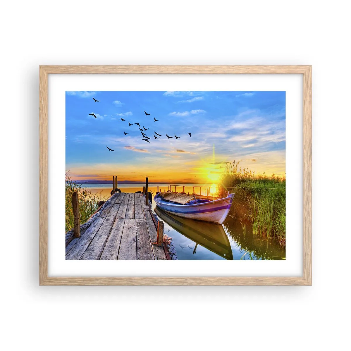 Poster in einem Rahmen aus heller Eiche - Bis morgen - 50x40 cm