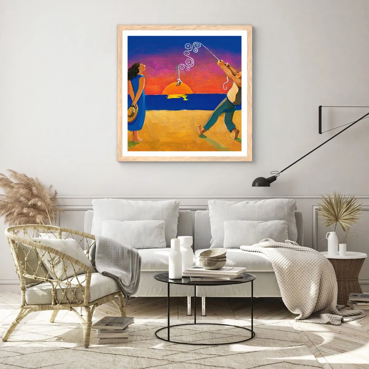 Poster in einem Rahmen aus heller Eiche - Mehr als ein Sternchen vom Himmel - 60x60 cm