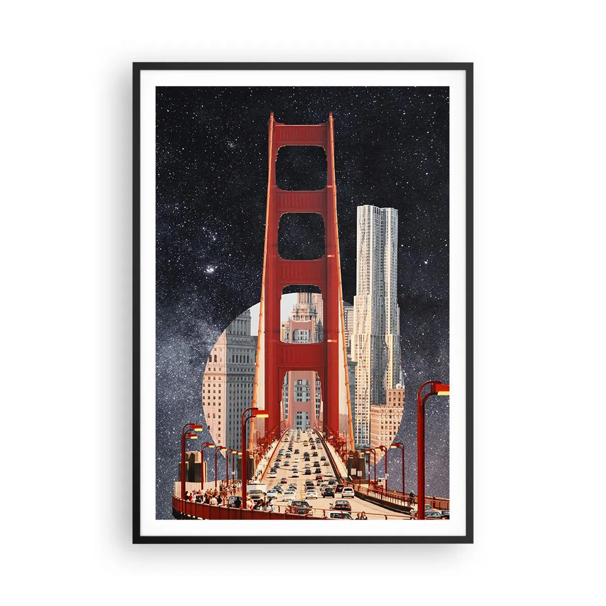 Poster in einem schwarzem Rahmen - Immer im Mittelpunkt - 70x100 cm