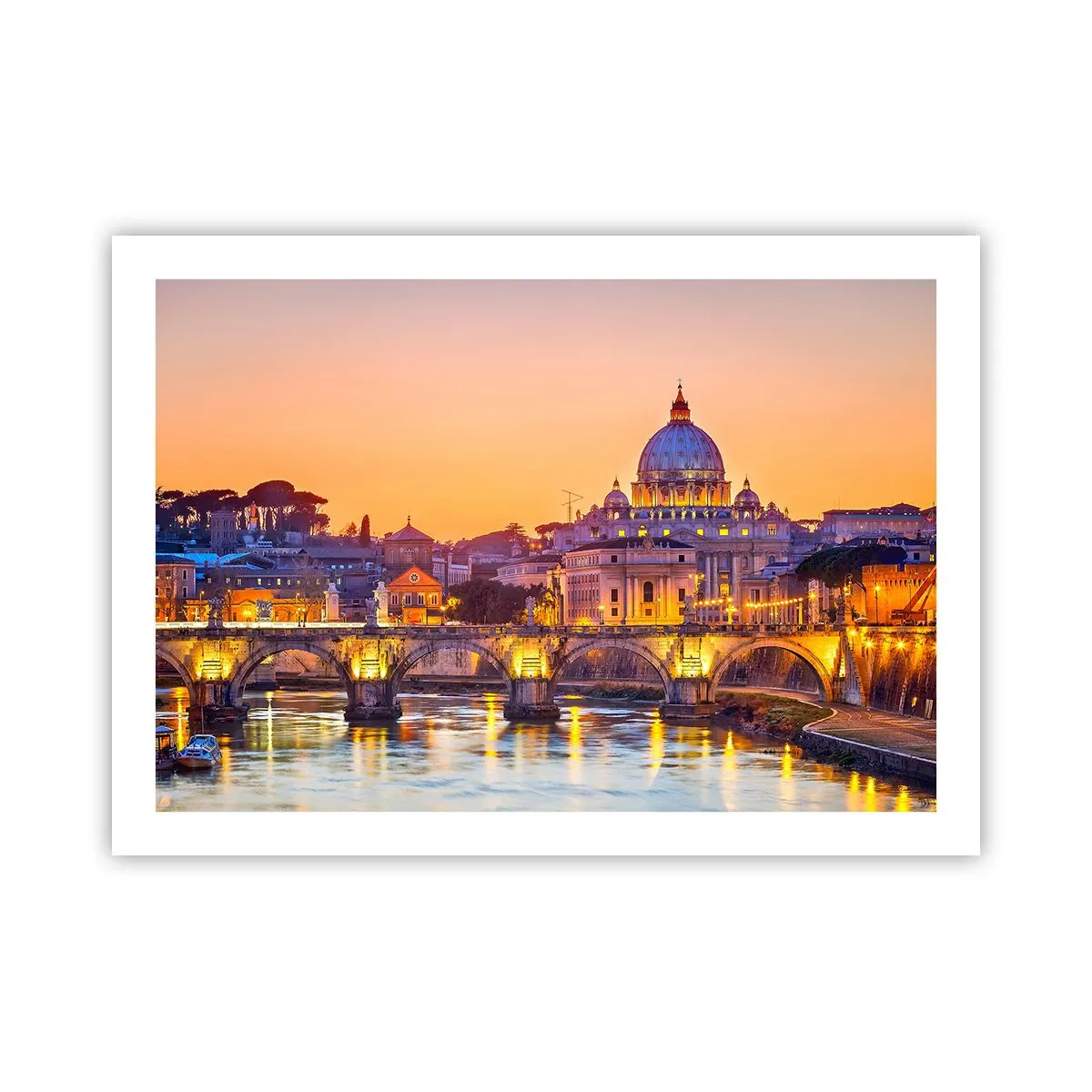 Poster - Sonnenuntergang über der ewigen Stadt - 70x50 cm