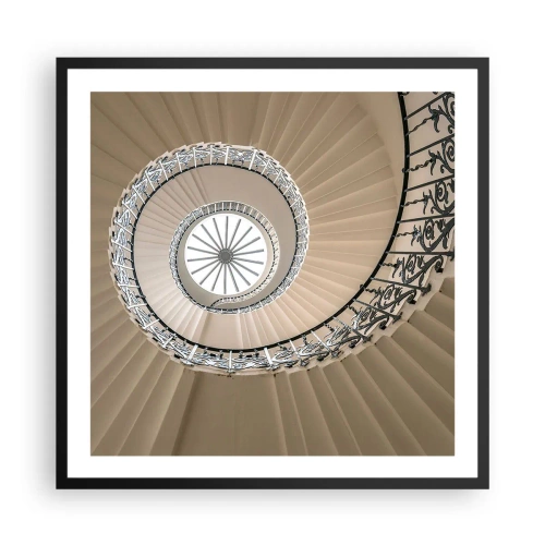 Poster in einem schwarzem Rahmen - Im Inneren der Muschel - 60x60 cm