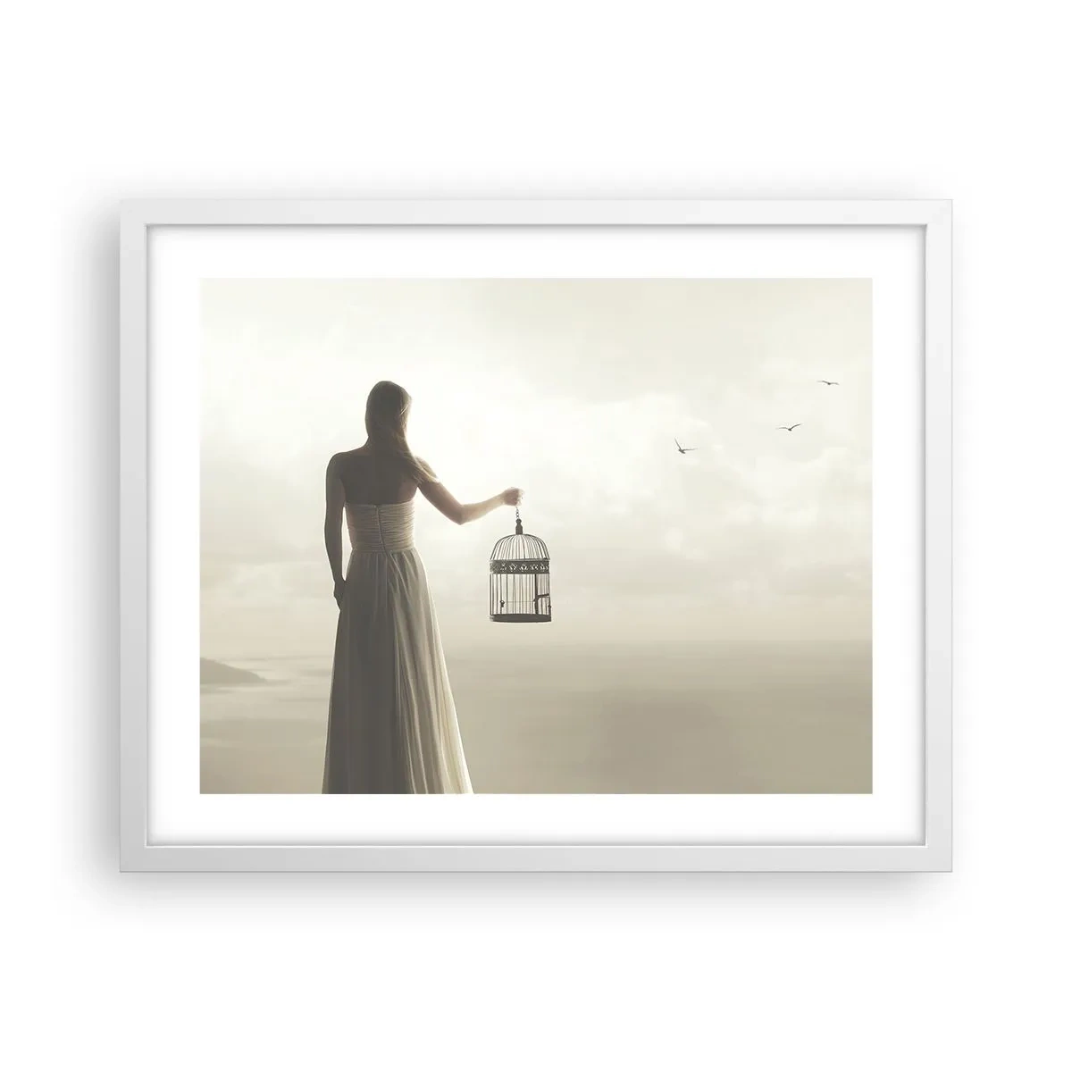 Poster in einem weißen Rahmen - Sei frei - 50x40 cm