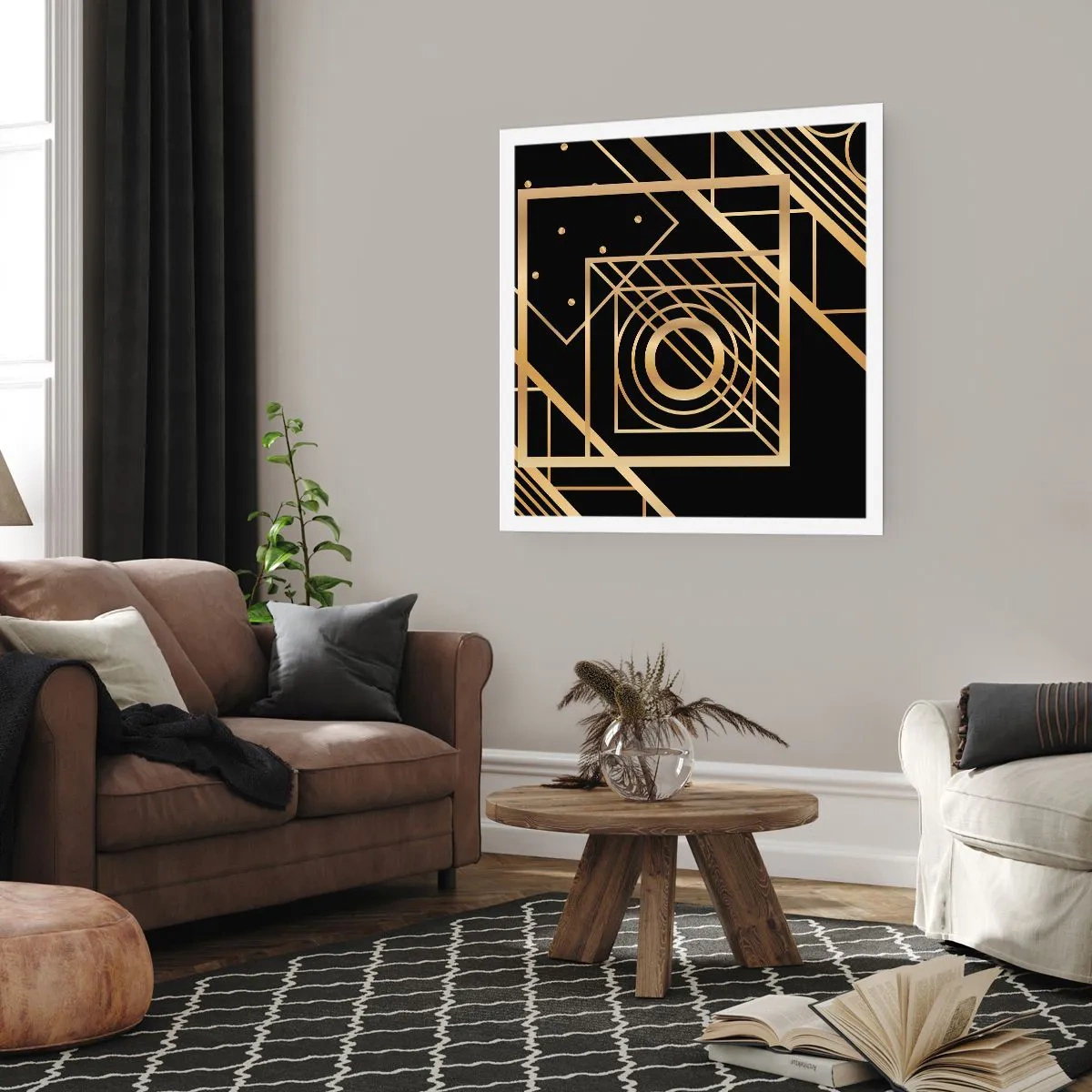 Poster - Goldene Geometrie - 50x50 cm