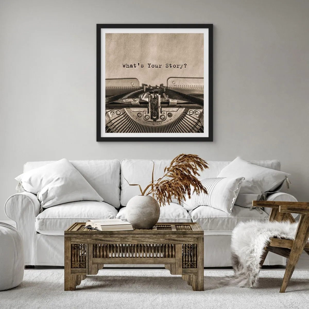 Poster in einem schwarzem Rahmen - Erzähl es mir - 40x40 cm