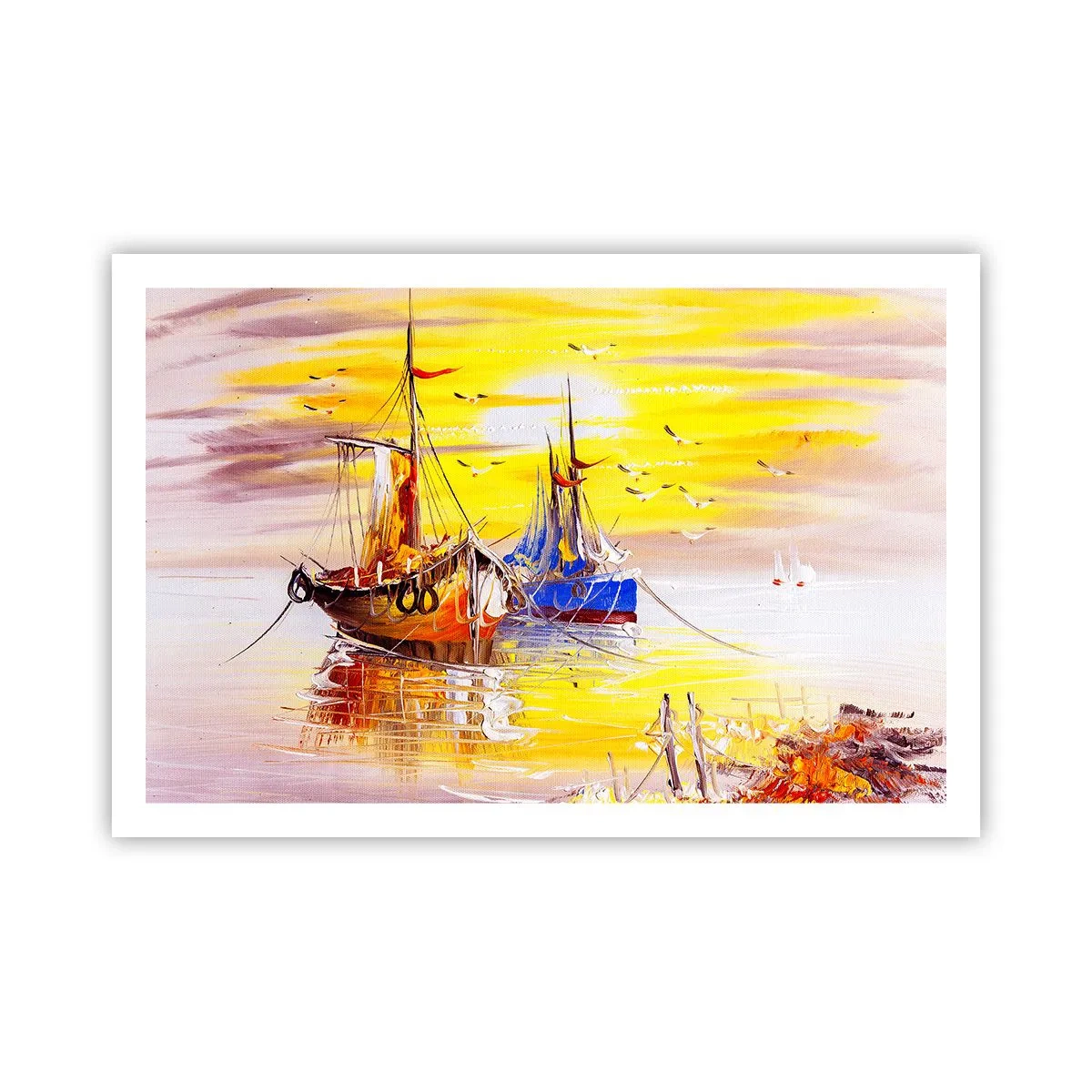 Poster - Eine wohlverdiente Pause im Hafen - 91x61 cm