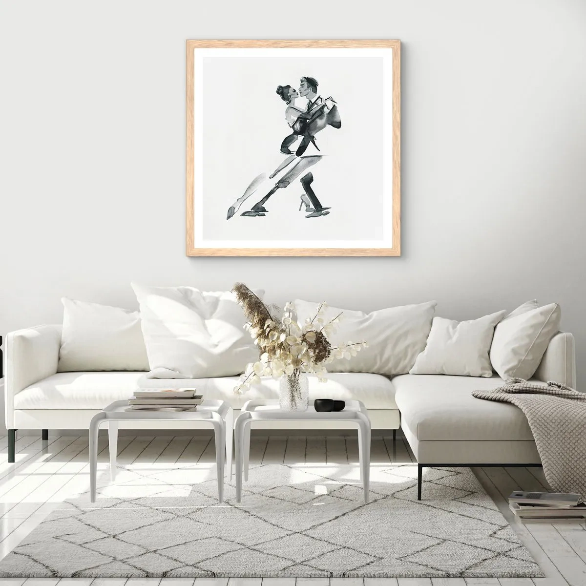 Poster in einem Rahmen aus heller Eiche - In einem Schlag - 50x50 cm