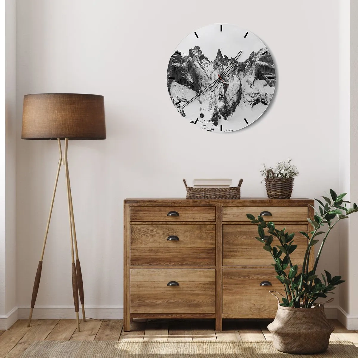 Wanduhr - Glasuhr - Gefährlicher Granitgrat - 40x40 cm