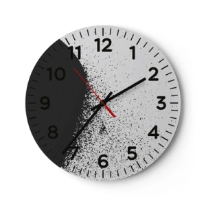 Wanduhr - Glasuhr - Bewegung von Molekülen - 30x30 cm
