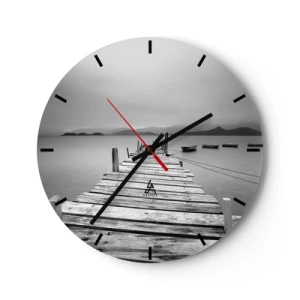 Wanduhr - Glasuhr - Hinter den Bergen, jenseits der Meere - 40x40 cm