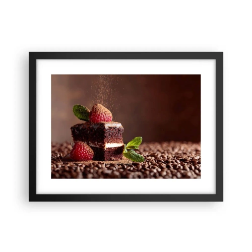 Poster in einem schwarzem Rahmen - Das Leben ist süß - 40x30 cm