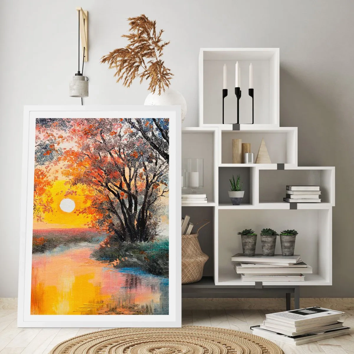 Poster in einem weißen Rahmen - Herbststimmung - 50x70 cm