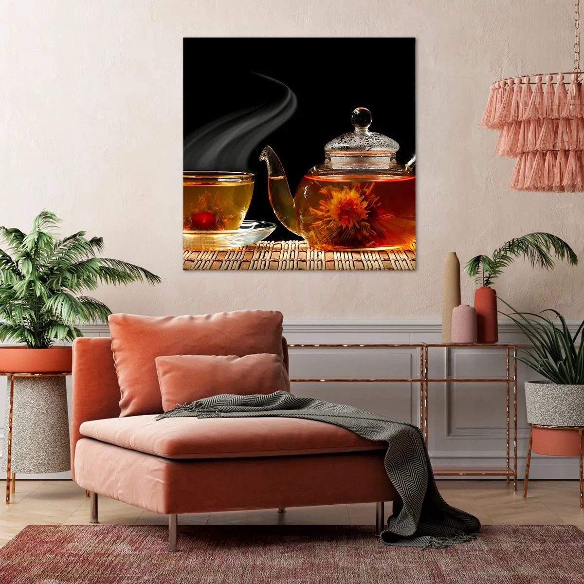 Bild auf Leinwand - Leinwandbild - Die Magie und Kunst des Teezubereitens - 30x30 cm
