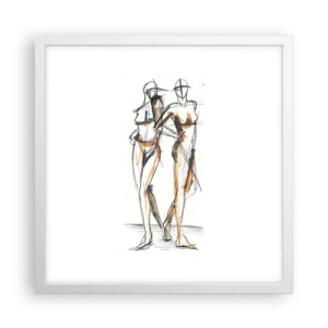 Poster in einem weißen Rahmen - Studie der Gnade - 40x40 cm