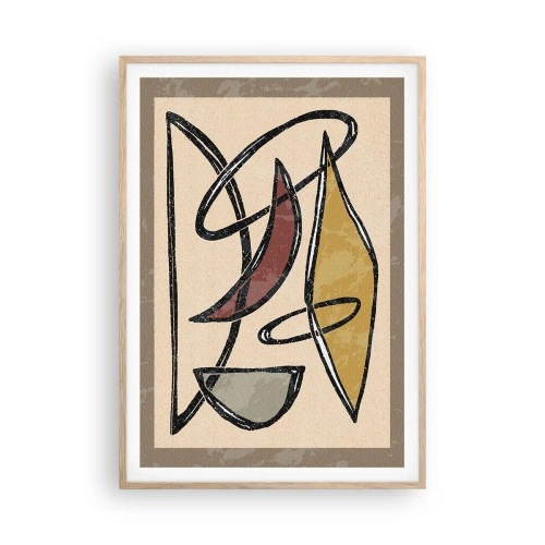Poster in einem Rahmen aus heller Eiche - Komposition – Bögen und Ovale - 70x100 cm