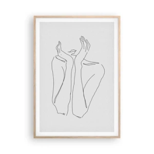 Poster in einem Rahmen aus heller Eiche - Wovon Mädchen träumen - 70x100 cm