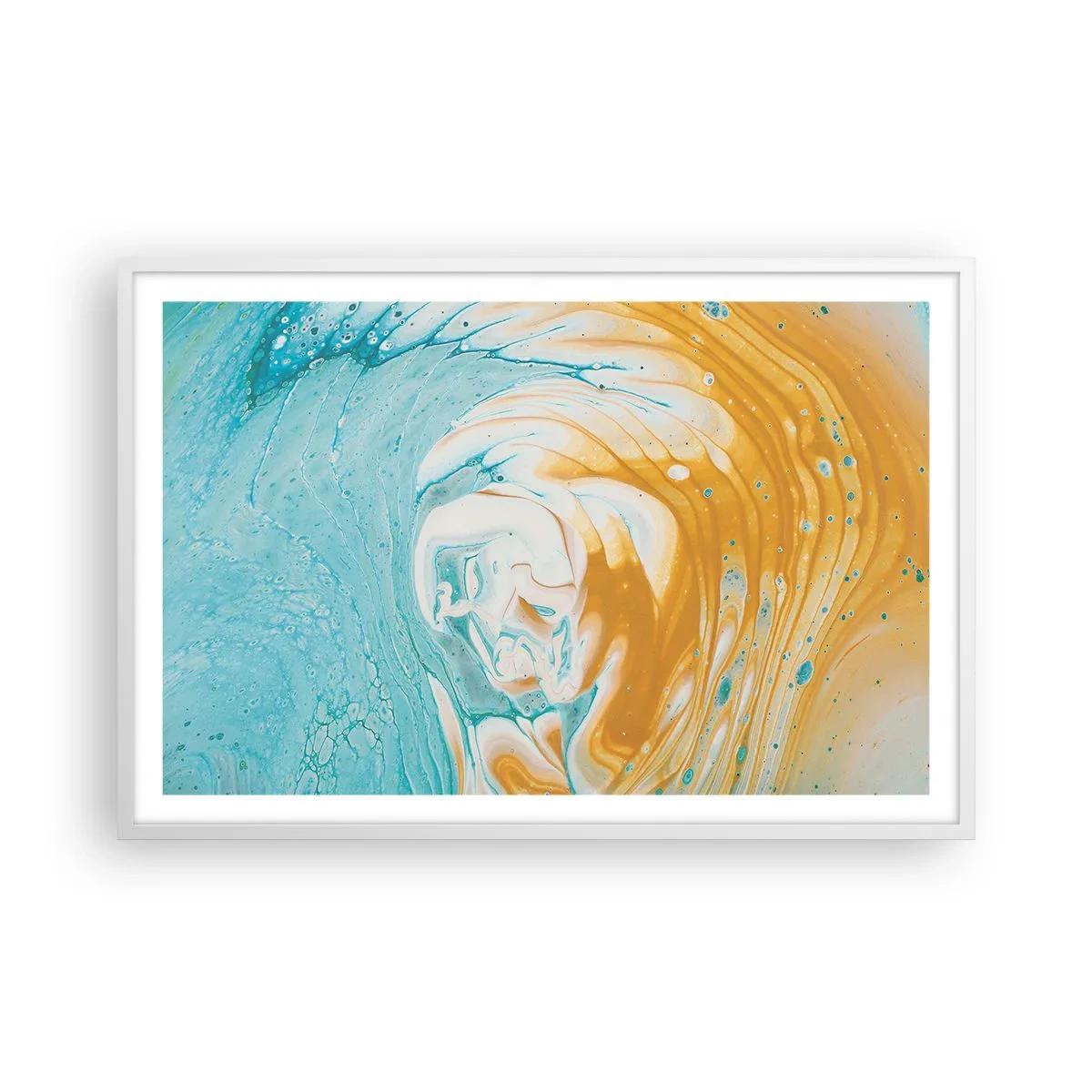 Poster in einem weißen Rahmen - Pastellwirbel - 91x61 cm