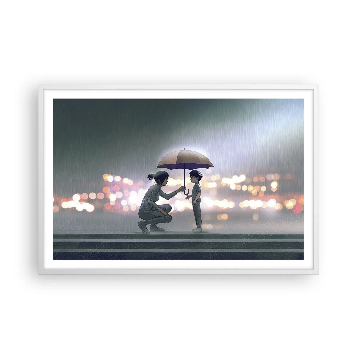 Poster in einem weißen Rahmen - Und jetzt ist alles in Ordnung - 91x61 cm