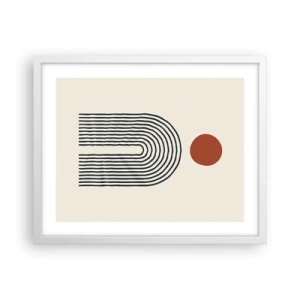 Poster in einem weißen Rahmen - Magnetismus von Formen und Farben - 50x40 cm