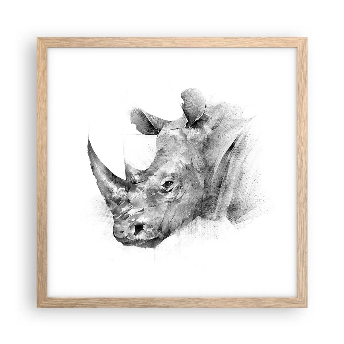 Poster in einem Rahmen aus heller Eiche - Afrikanisches Porträt - 40x40 cm