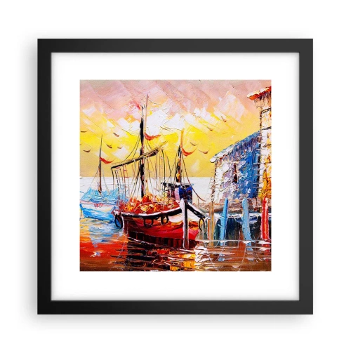 Poster in einem schwarzem Rahmen - Glückliche Rückkehr - 30x30 cm