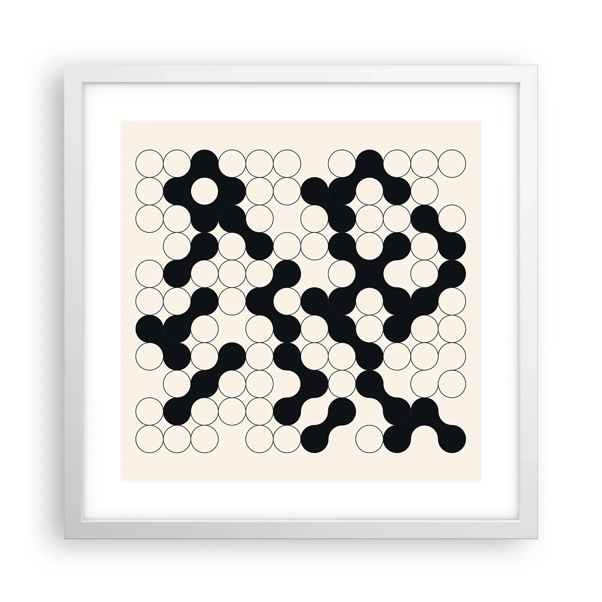 Poster in einem weißen Rahmen - Chinesisches Spiel – Variation - 40x40 cm