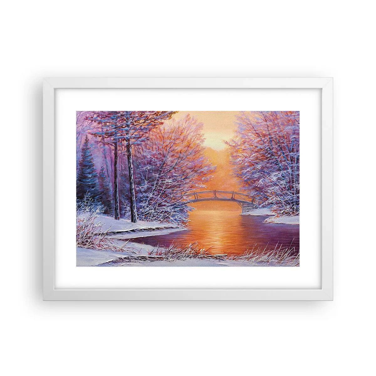 Poster in einem weißen Rahmen - Treffen wir uns hier - 40x30 cm