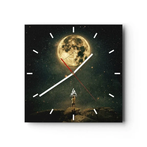 Wanduhr - Glasuhr - Der Mann, der den Mond gestohlen hat - 40x40 cm