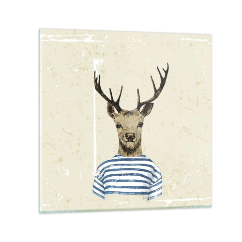 Glasbild - Bild auf glas - Weil ich gestreifte T-Shirts mag! - 60x60 cm