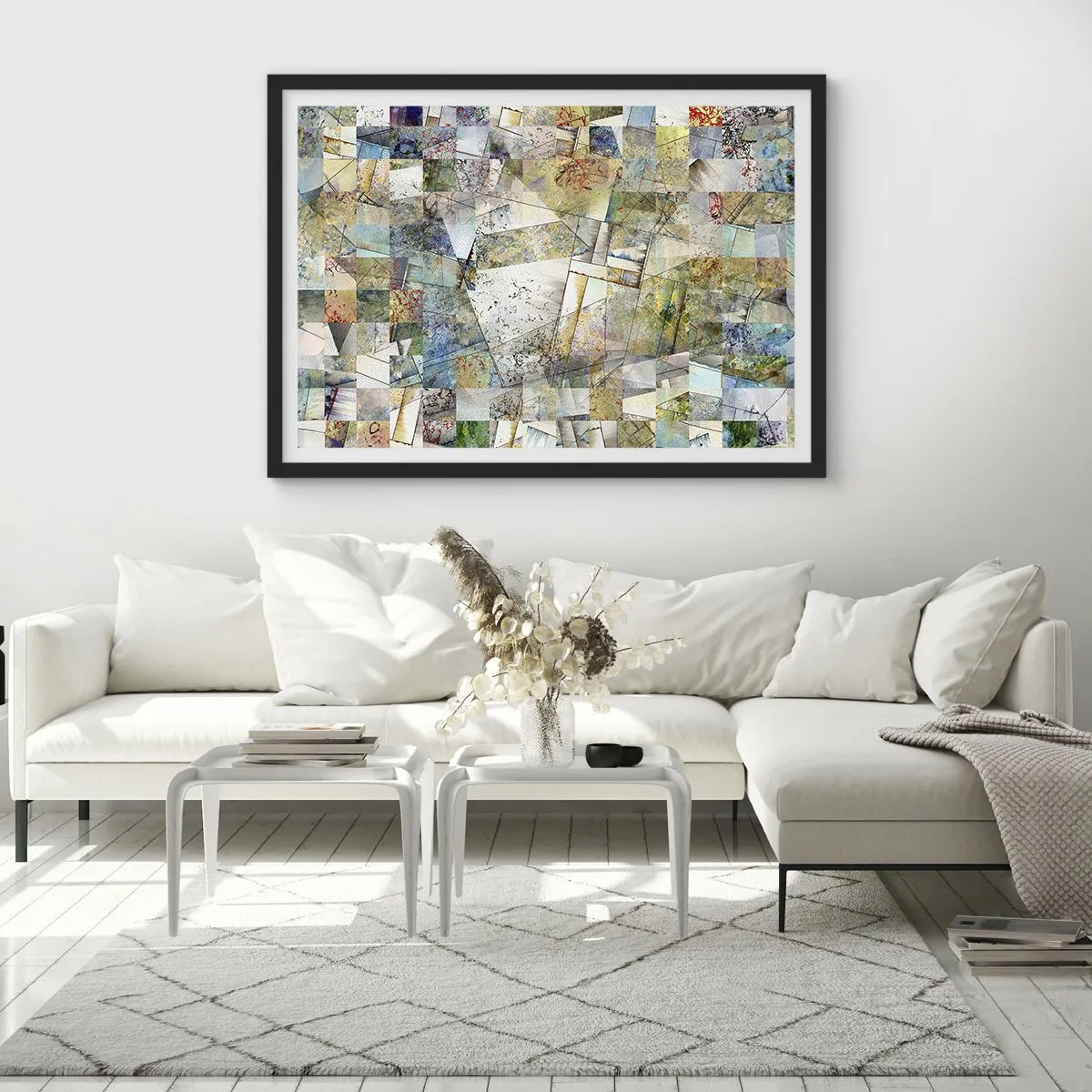 Poster in einem schwarzem Rahmen - Geometrische Mischung - 40x30 cm