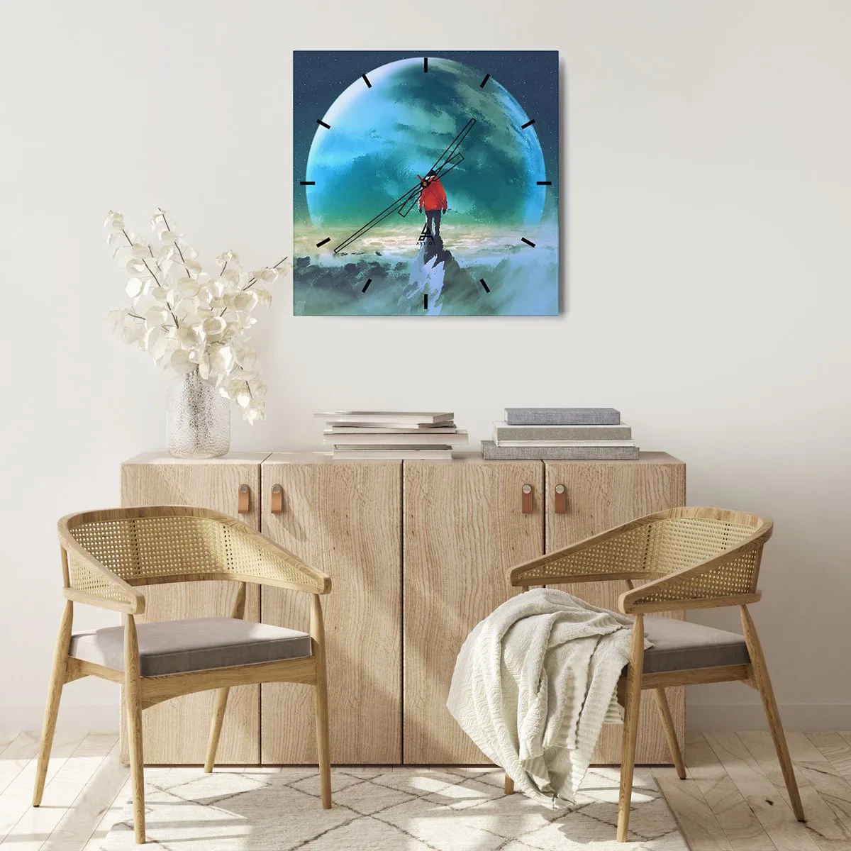 Wanduhr - Glasuhr - Entdecker des neuen Landes - 30x30 cm