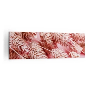 Bild auf Leinwand - Leinwandbild - Nahaufnahme der rosa gefärbten Ohren - 160x50cm - Eine Blumenkaskade in Rosa - Moderne Wanddekoration für Wohnzimmer und Schlafzimmer ARTTOR