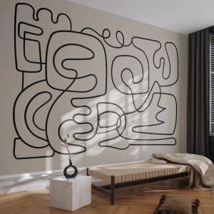 Fototapete Premium Canvas - Folge der Spur - Abstraktion, Stück, Lineart - 250x175 cm