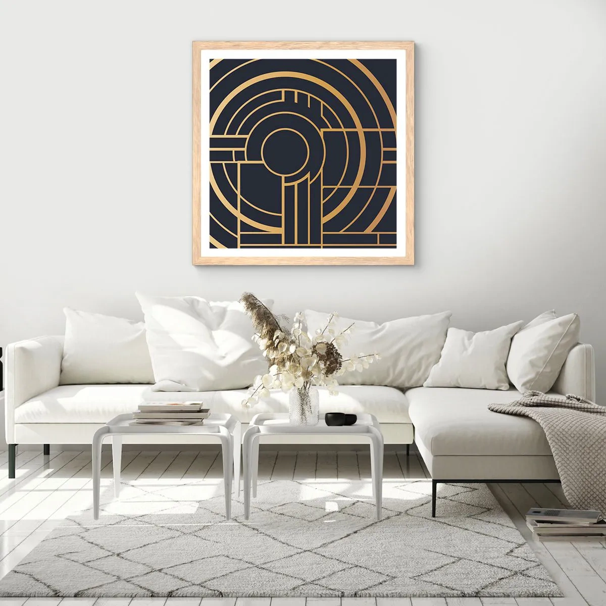 Poster in einem Rahmen aus heller Eiche - Wendungen der Dinge - 60x60 cm