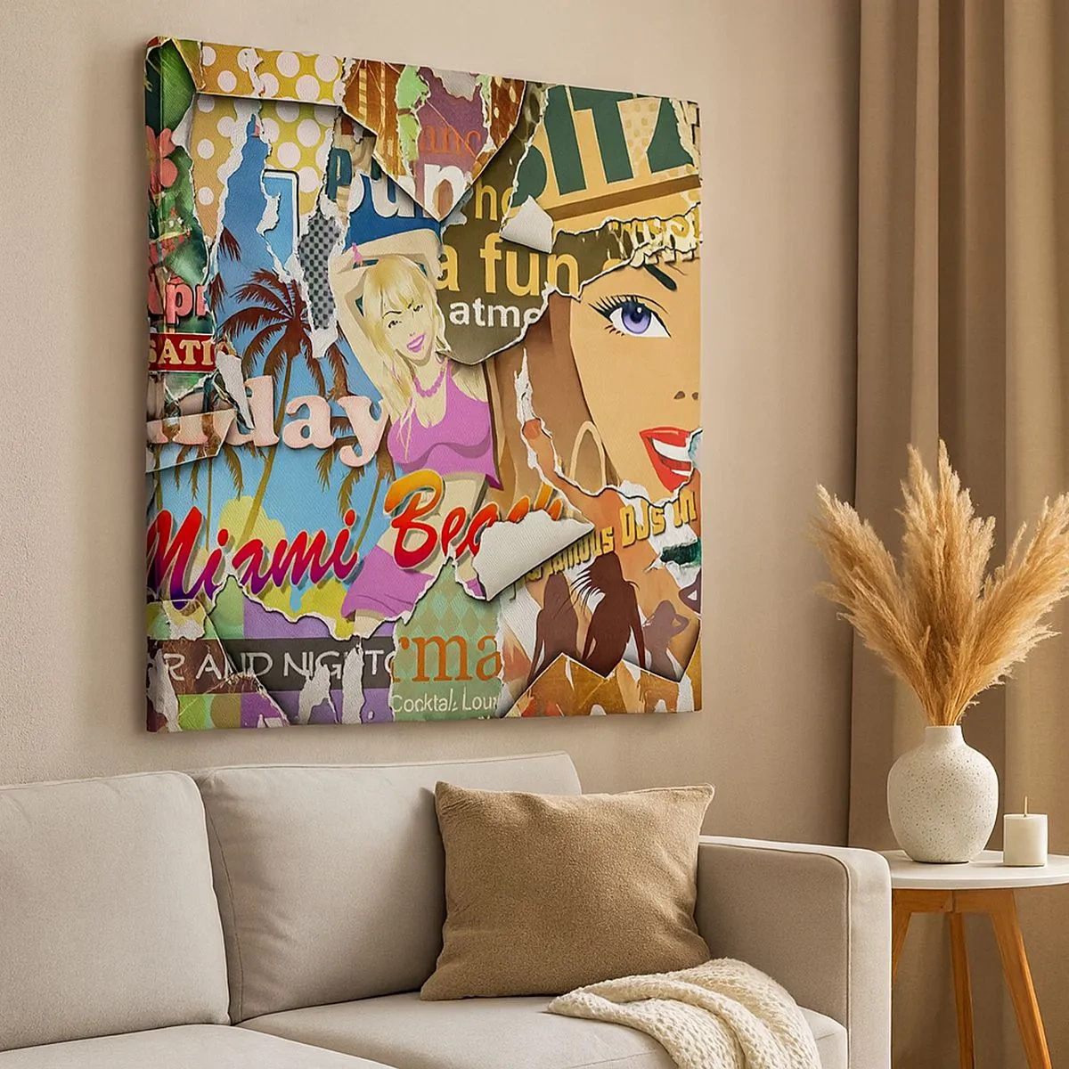 Bild auf Leinwand - Leinwandbild - Sommer Rückblicke - 30x30 cm