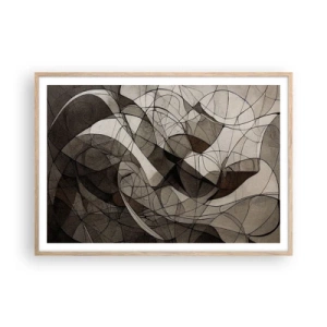 Poster in einem Rahmen aus heller Eiche - Zirkulation von Erdfarben - 100x70 cm
