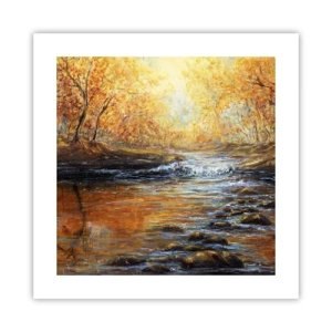 Poster - Der goldene Strom - 40x40 cm
