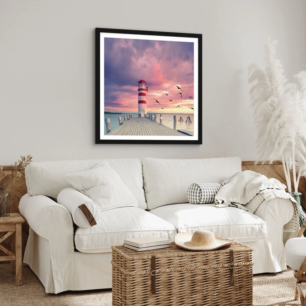 Poster in einem schwarzem Rahmen - Es ist Zeit zum Hafen zu gehen - 60x60 cm