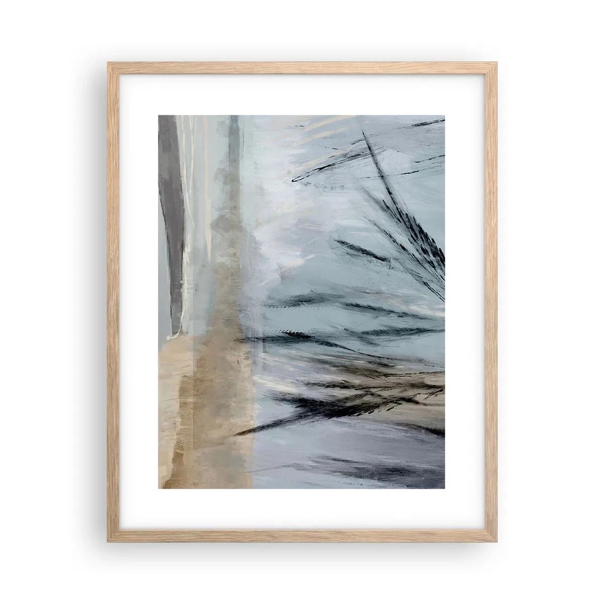 Poster in einem Rahmen aus heller Eiche - Winterfelder - 40x50 cm