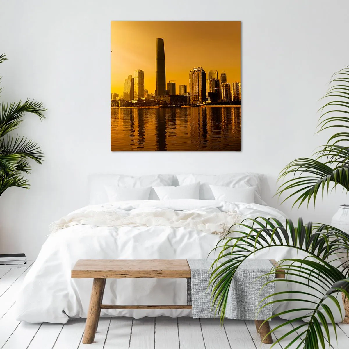 Bild auf Leinwand - Leinwandbild - Die goldene Stadt - 40x40 cm