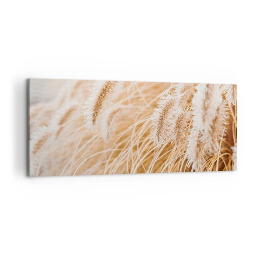 Bild auf Leinwand - Leinwandbild - Das goldene Rauschen des Grases - 100x40 cm