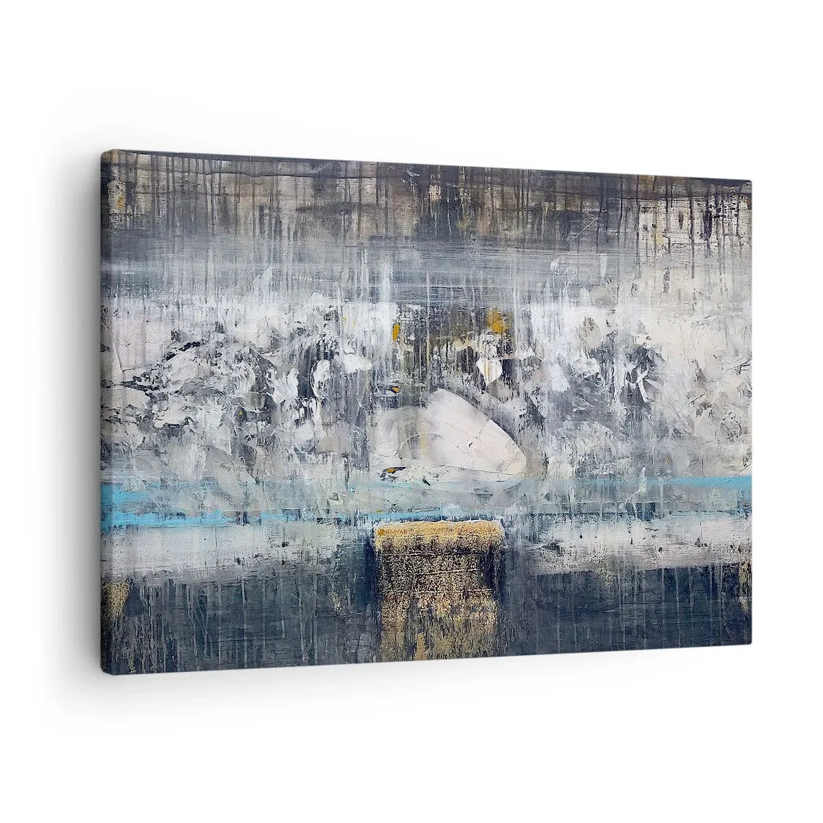 Bild auf Leinwand - Leinwandbild - Abstrakte Komposition in kühlen Tönen - 70x50cm - Wie auf Eis, wie nach Dezember - Moderne Wanddekoration für Wohnzimmer und Schlafzimmer ARTTOR