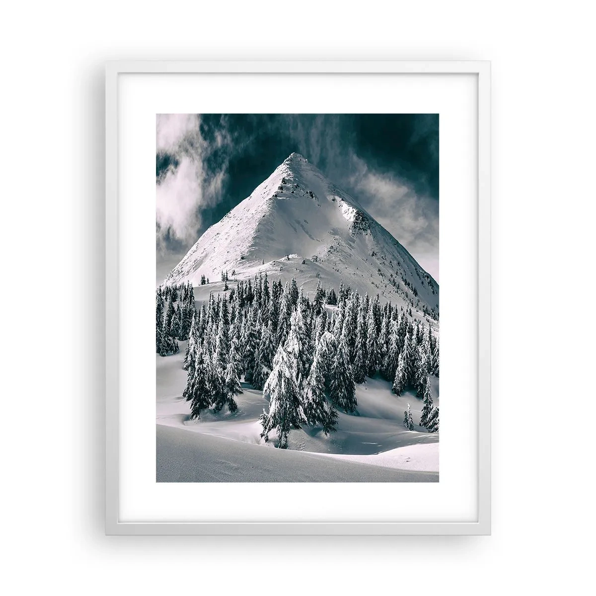 Poster in einem weißen Rahmen - Das Land aus Schnee und Eis - 40x50 cm