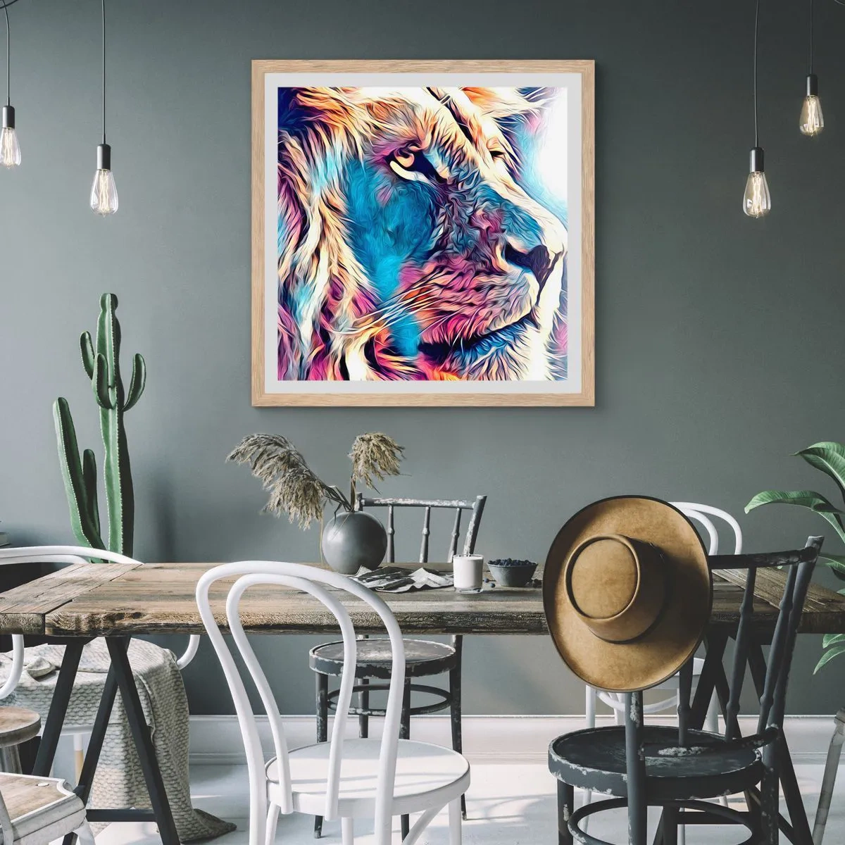 Poster in einem Rahmen aus heller Eiche - Die Weisheit der Natur - 60x60 cm